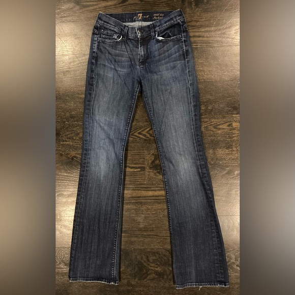 Seven for All Mankind Mid Rise Dark Wash Bootcut Jeans Sz 26 - Picture 3 of 10